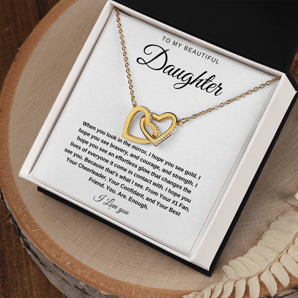 Interlocking Heart Necklace (Yellow and White Variants)