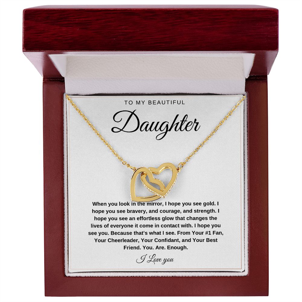 Interlocking Heart Necklace (Yellow and White Variants)