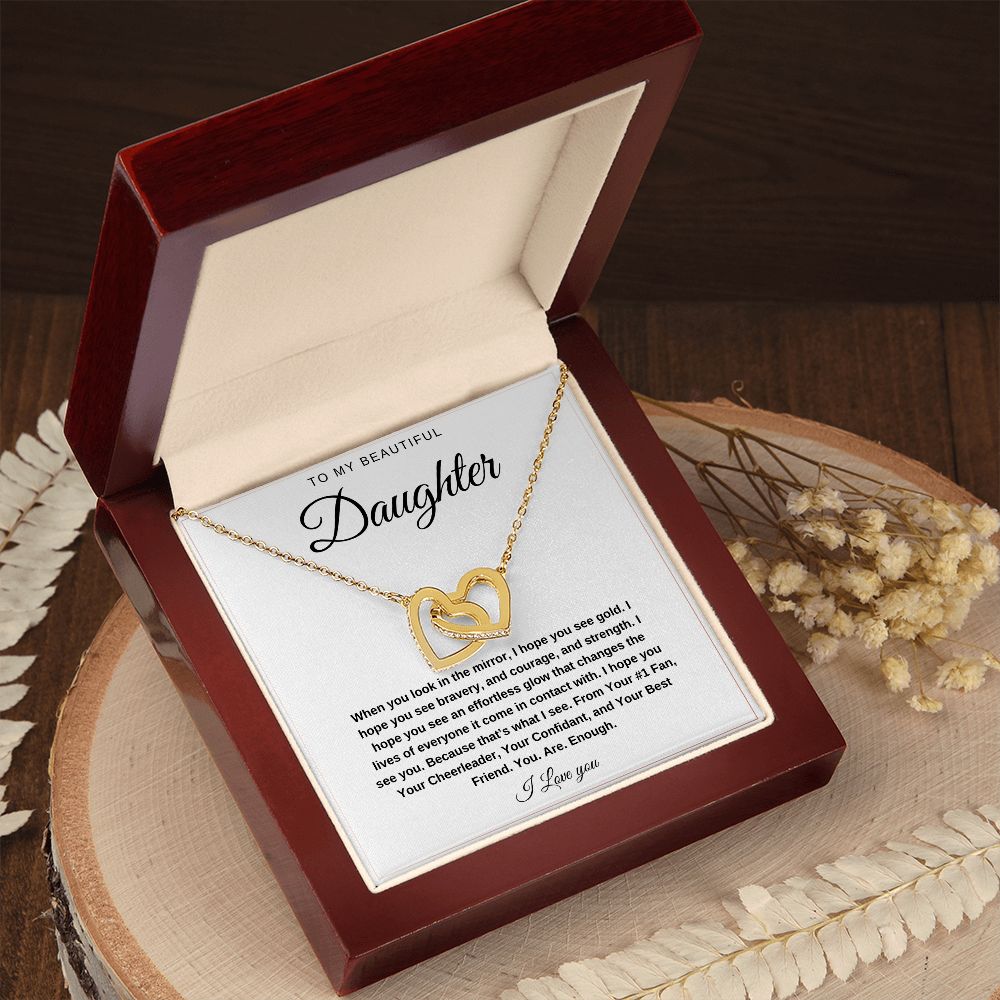 Interlocking Heart Necklace (Yellow and White Variants)